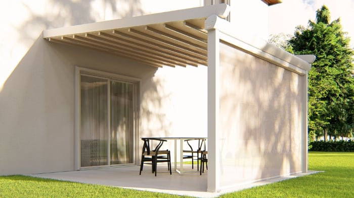 Featured image: The Benefits of Motorized Screen Shades for Your Pergola: Convenience and Style - Read full post: Elevate Your Pergola Experience with Motorized Screen Shades