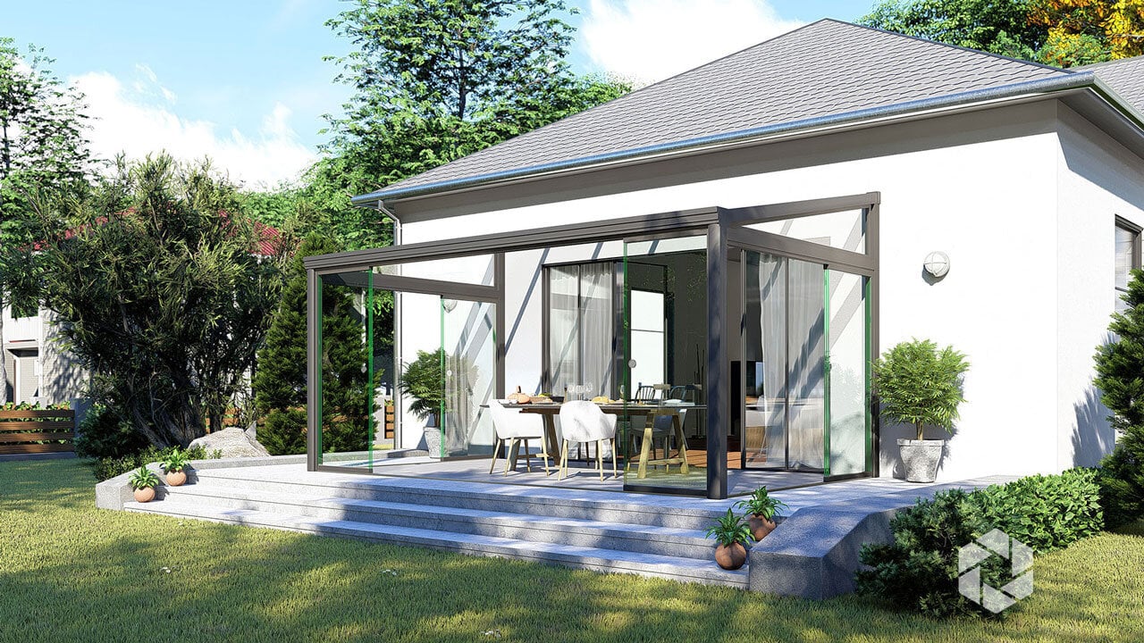Featured image: A small white house with a sunroom and dining area - Read full post: The Ultimate 4-Season Sunroom Addition